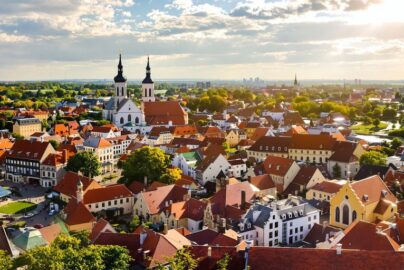 Iconic German cityscape with historic architecture and cobblestone streets.