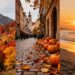Autumn travel destinations collage