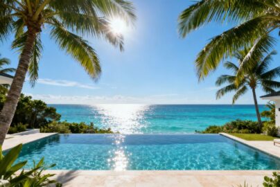 Luxury villa with infinity pool and ocean view.