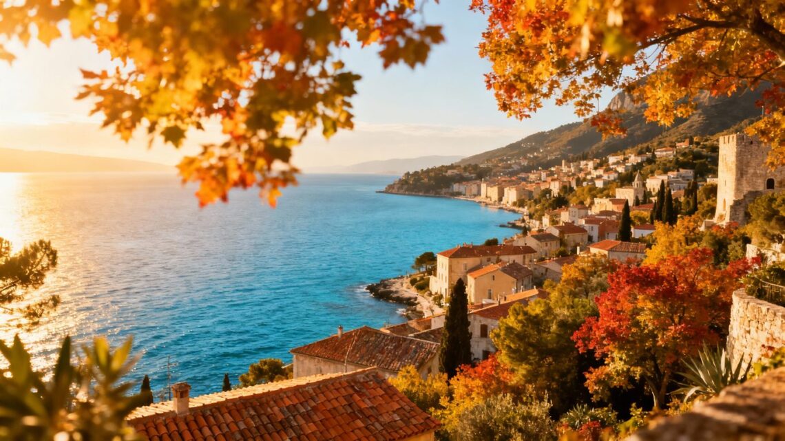 Sunny European destinations in October with warm weather.