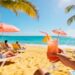 People relaxing on a beautiful tropical beach