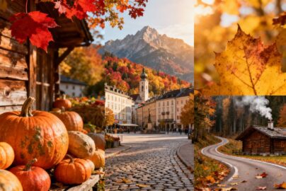 Beautiful autumn travel destinations with colorful fall landscapes