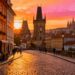 Cheap European city break landmarks at sunset