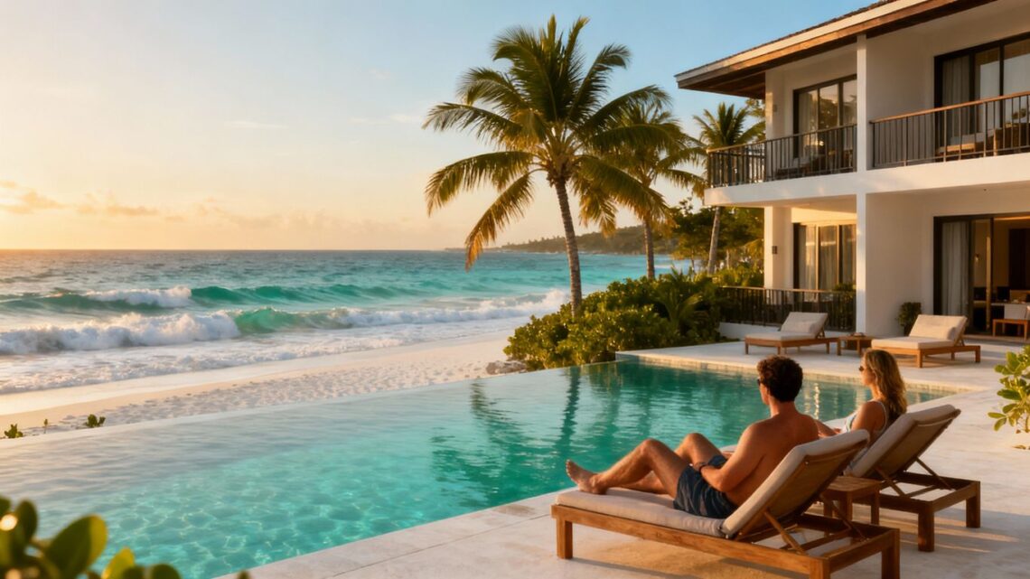 Luxury adults-only European resort with infinity pool and beach.