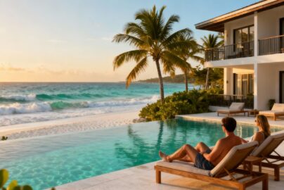 Luxury adults-only European resort with infinity pool and beach.