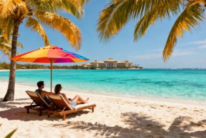 Affordable beach vacation with tropical paradise elements.