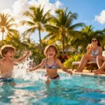 Family enjoying a sunny all-inclusive UK holiday.