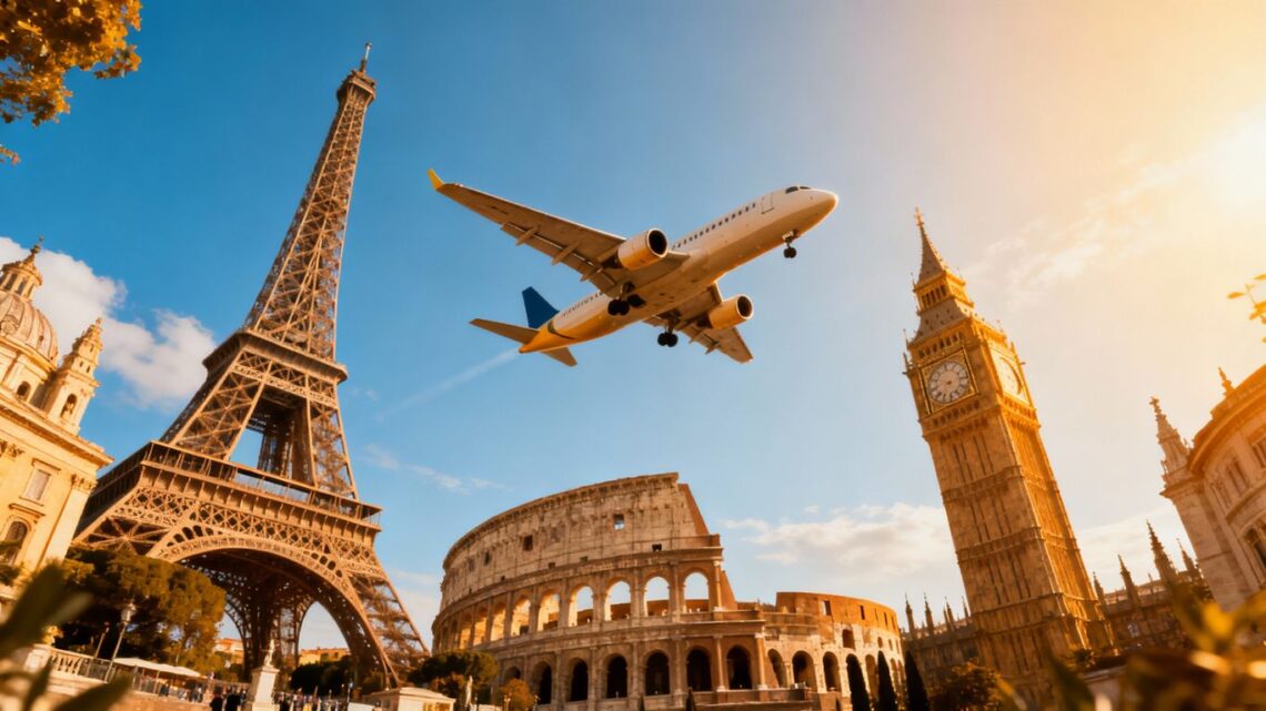 Cheap flights from London to Europe.