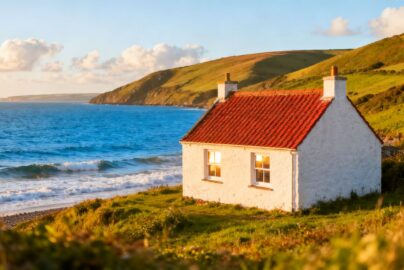 Affordable UK August break coastal cottage and sea.