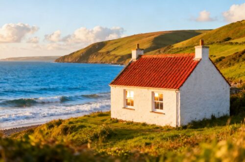 Affordable UK August break coastal cottage and sea.