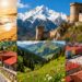 Beautiful Bulgarian landscapes and landmarks collage.