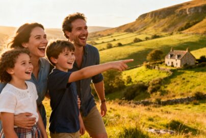 Family enjoying a budget-friendly UK adventure.