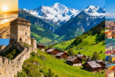 Beautiful Bulgarian landscapes and landmarks for travel.