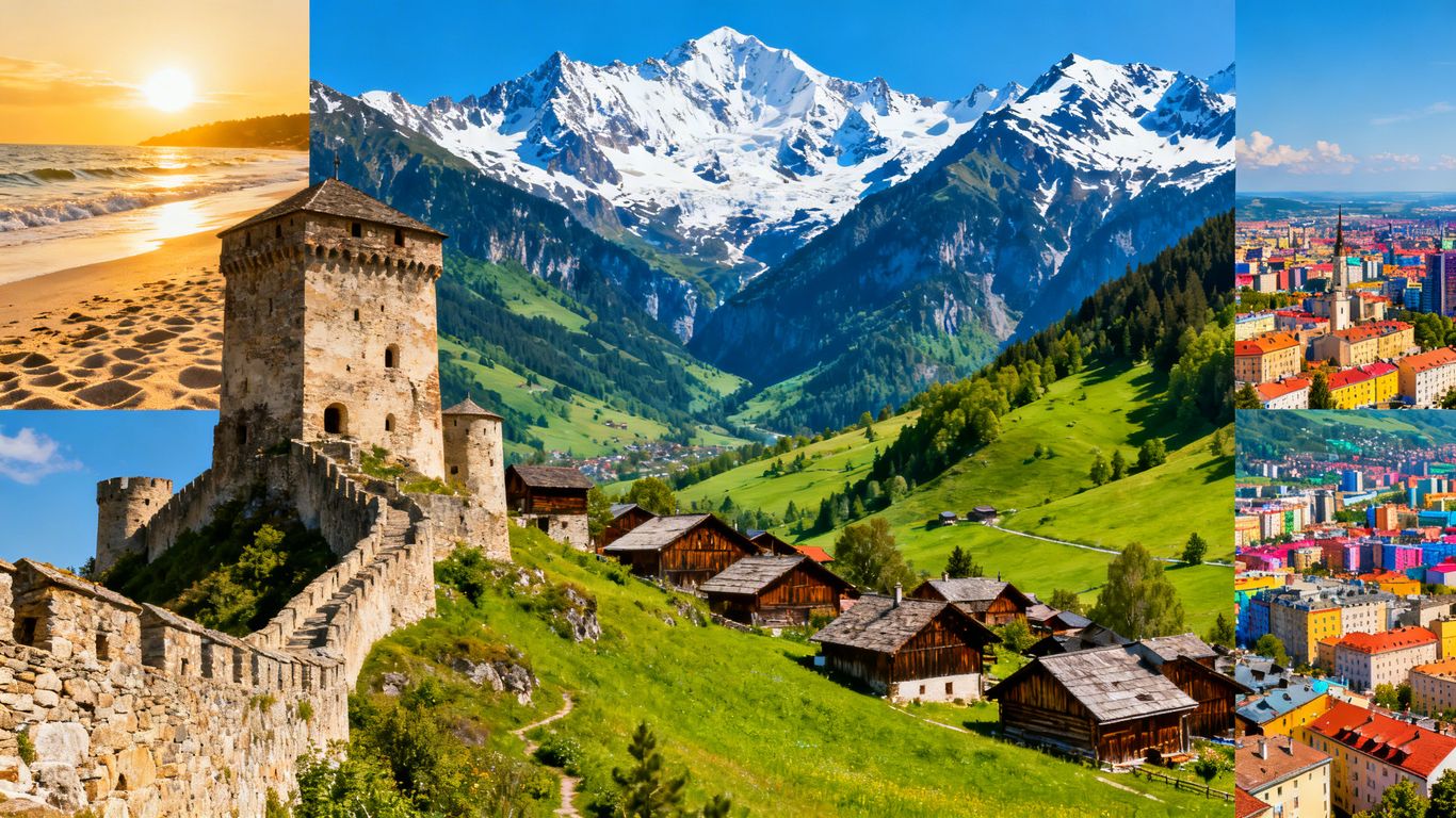 Beautiful Bulgarian landscapes and landmarks for travel.