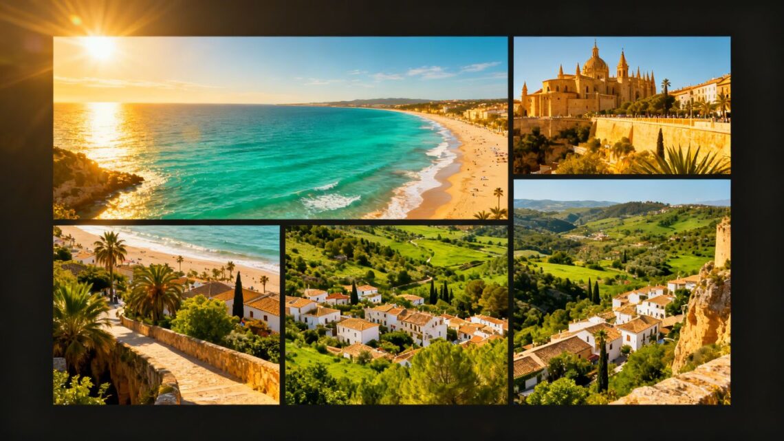 Beautiful Spanish holiday destinations collage