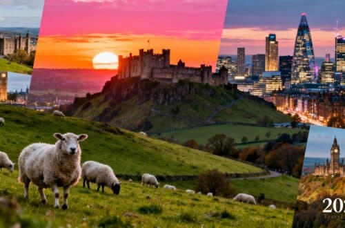 UK holiday destinations collage for 2026