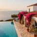 Luxury Greek villa with infinity pool overlooking the Aegean Sea.